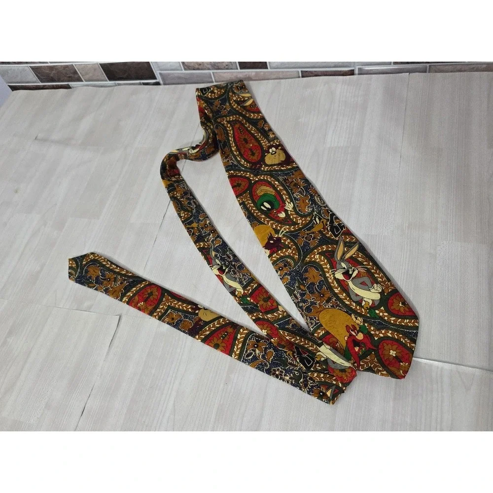 1993 Looney Tunes Tie Bugs Bunny Tasmanian Devil Marvin Martian Yosemite Sam - Picture 11 of 16